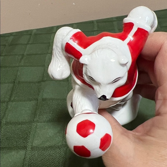 1995 Coca-Cola Polar Bear with Red Soccer Jersey 4.5 inches - Picture 8 of 8